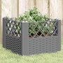 Világosszürke pp kerti virágláda cövekekkel 43,5x43,5x43,5 cm