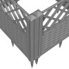 Világosszürke pp kerti virágláda cövekekkel 363,5x43,5x43,5 cm