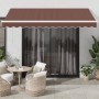 Barna automata kihúzható led-es napellenző 350 x 250 cm