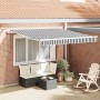 Antracit-fehér automata kihúzható napellenző led-del 300x250 cm