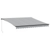Antracitszürke-fehér led-es kézi napellenző 450 x 300 cm