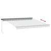Antracitszürke-fehér led-es kézi napellenző 450 x 300 cm