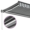 Antracitszürke-fehér led-es kézi napellenző 450 x 300 cm