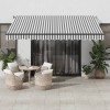 Antracitszürke-fehér led-es kézi napellenző 450 x 300 cm