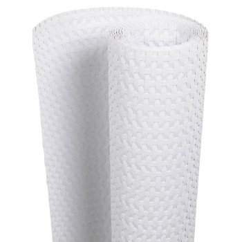 10 db fehér polyrattan erkélyparaván 255 x 19 cm
