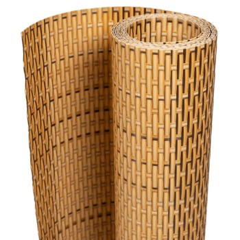 10 db világosbarna polyrattan erkélyparaván 255 x 19 cm