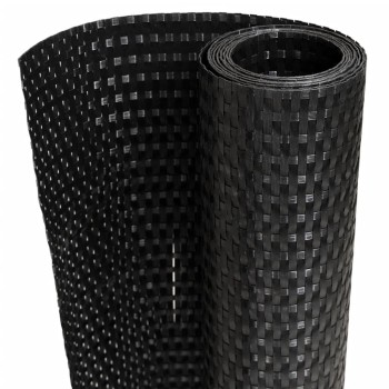 10 db fekete polyrattan erkélyparaván 255 x 19 cm