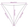 Szürke 100% poliészter oxford szövet napvitorla 4,5x4,5x4,5 m