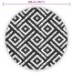 Fehér és fekete polipropilén kültéri szőnyeg ø200 cm