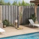 Fekete polyrattan és akácfa kültéri zuhanyzó 50 x 55 x 224 cm Fekete polyrattan és akácfa kültéri zuhanyzó 50 x 55 x 224 cm