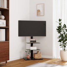 3-szintes fekete sarok tv-állvány 32-65 hüvelyk