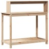 Tömör fenyőfa ültetőasztal polccal 108 x 50 x 109,5 cm