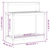 Tömör fenyőfa ültetőasztal polccal 108 x 50 x 109,5 cm