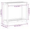 Viaszbarna tömör fenyőfa ültetőasztal polccal 82,5 x 35 x 75 cm