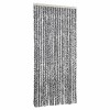 Szürke és fekete és fehér zsenília rovarfüggöny 90x200 cm