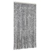 Szürke és fekete és fehér zsenília rovarfüggöny 100x220 cm