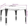 Antracitszürke acél dupla tetős pavilon 2,98 x 2,98 m
