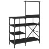 Fekete szerelt fa és fém pékállvány 90 x 40 x 132 cm