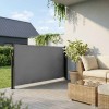 Antracitszürke behúzható oldalsó napellenző 100 x 500 cm