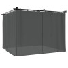 Antracitszürke acél pavilon függönyökkel 3 x 3 m