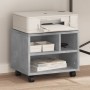 Betonszürke nyomtatóállvány kerekekkel 41 x 32 x 34,5 cm