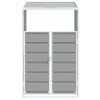 Szürke acél kerekes szemetes tároló 1 szemeteskukához 72 x 81 x 115 cm