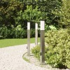 3 db 80 cm rozsdamentes acél oszloplámpa konnektorral ip44
