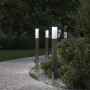 3 db 80 cm rozsdamentes acél oszloplámpa konnektorral ip44