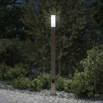 110 cm rozsdamentes acél oszloplámpa konnektorral ip44