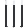3 db oszloplámpa 110 cm fekete ip44
