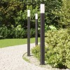 3 db oszloplámpa 110 cm fekete ip44