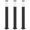 3 db szenzoros oszloplámpa 80 cm fekete ip44