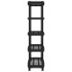 Fekete polipropilén 5 szintes tárolópolc 93,5 x 45,5 x 194,5 cm