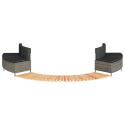 Szürke polyrattan és tömör akácfa jakuzzi-keret