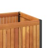 Tömör akácfa és acél kerti virágtartó 80 x 30 x 27,5 cm