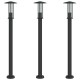 3 db fekete rozsdamentes acél kültéri állólámpa 100 cm