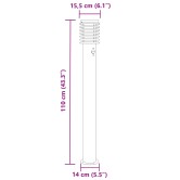 3db ezüst rozsdamentes acél kültéri állólámpa érzékelővel 110cm