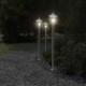 3 db ezüstszínű rozsdamentes acél kültéri állólámpa 120 cm