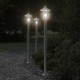 3 db ezüstszínű rozsdamentes acél kültéri állólámpa 120 cm