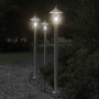 3 db ezüstszínű rozsdamentes acél kültéri állólámpa 120 cm