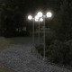 3 db ezüstszínű rozsdamentes acél kültéri állólámpa 215 cm