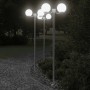 3 db ezüstszínű rozsdamentes acél kültéri állólámpa 215 cm