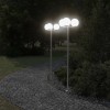2 db ezüstszínű rozsdamentes acél kültéri állólámpa 215 cm