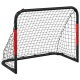 Piros és fekete acél focikapu hálóval 90 x 48 x 71 cm