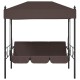 Kávébarna acél kerti hintaágy tetővel