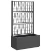 Sötétszürke pp rácsos kerti ültetőláda 80 x 36 x 140 cm