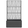Sötétszürke pp rácsos kerti ültetőláda 80 x 36 x 140 cm