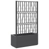 Sötétszürke pp rácsos kerti ültetőláda 80 x 36 x 140 cm