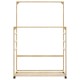 Bambusz ruhaállvány polcokkal és kerekekkel 90x35x155 cm