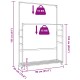 Bambusz ruhaállvány polcokkal és kerekekkel 90x35x155 cm